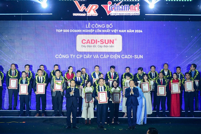 CADI-SUN lần thứ 10 liên tiếp nằm trong Top 500 DN lớn nhất Việt Nam